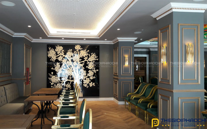 Thi công phào chỉ trần, chỉ khung tường khách sạn MAJESTIC